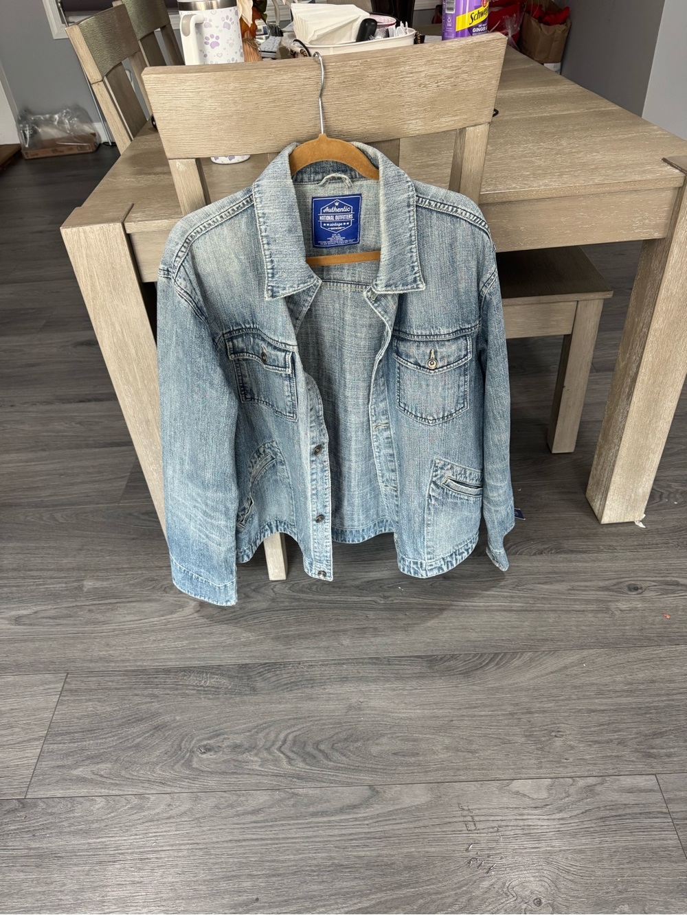 Authentic Original Vintage Style Light Blue Denim Jacket